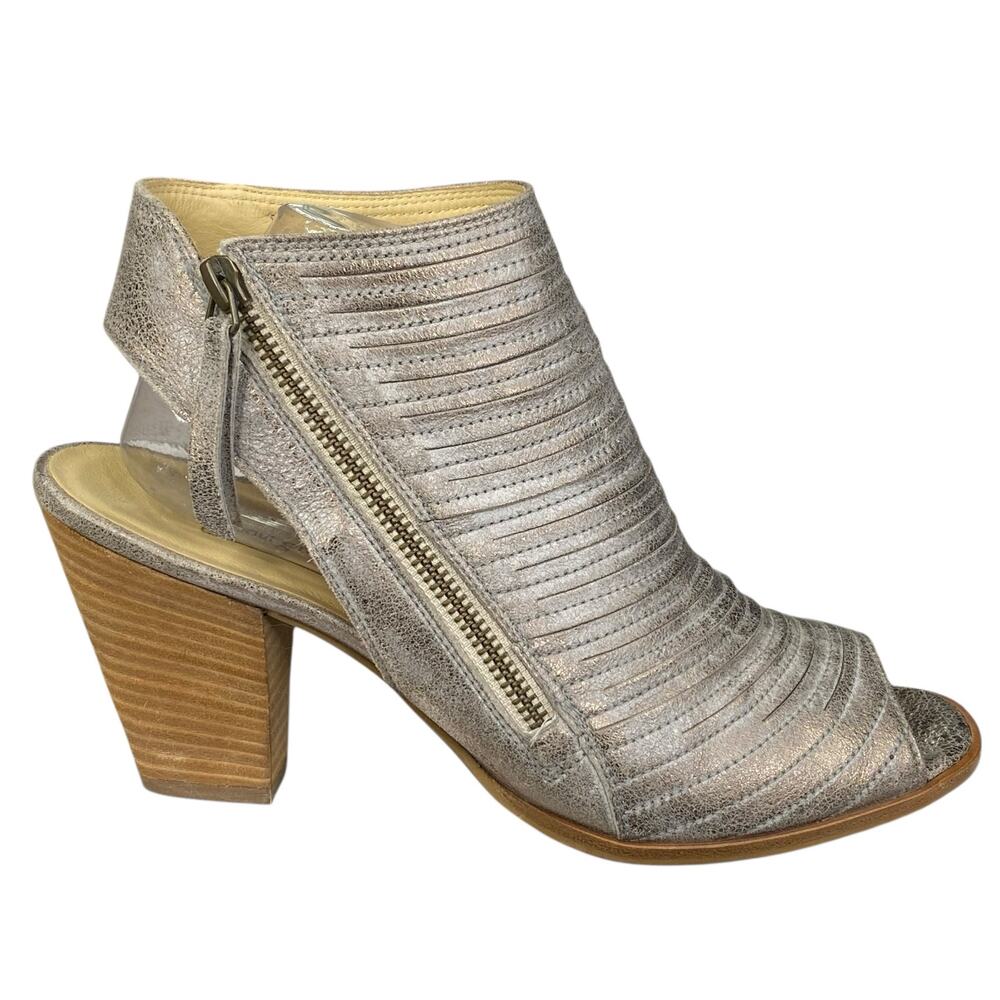 Paul Green Women’s Cayenne Smoke Metallic Peep Toe Sandal Bootie Size 7.5 US 10